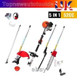 Coupe-bordures thermique multi-outils 5 en 1 52CC 3 HP taille-haie, débroussailleuse, coupe-bordures et tronçonneuse