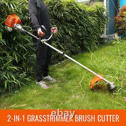 Débroussailleuse à essence 2-en-1 Coupe-brosse de jardin Ligne d'herbe Moteur 2,5 kW 52 cc 7000 tr/min