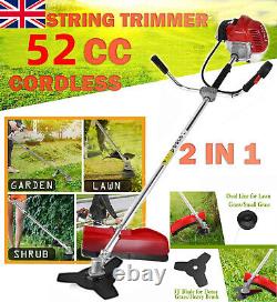 Débroussailleuse à essence 52cc 2 en 1 Outil de jardin coupe-bordures avec GARANTIE DE 3 ANS