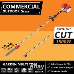 Débroussailleuse à essence 5 en 1 52CC, outil multifonction, taille-haie, coupe-bordures, tronçonneuse de jardin