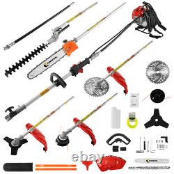 Débroussailleuse à essence 5 en 1 52cc Coupe-bordures Tondeuse à gazon Outil à 2 temps