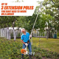 Débroussailleuse à essence 5 en 1 pour jardin avec coupe-herbe, taille-haie et tronçonneuse