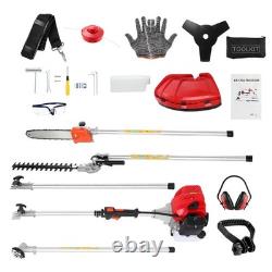 Débroussailleuse multifonction 52CC à essence, taille-haie, coupe-bordures, coupe-broussailles et tronçonneuse pour jardin