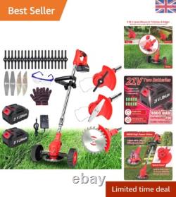 Débroussailleuse sans fil polyvalente avec 3 lames et mât réglable pour la perfection du jardin