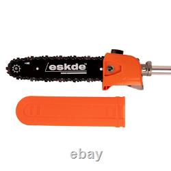 ESkde MT52-S23 Outil de jardin multi-fonction à essence 5 en 1 de 52cc, débroussailleuse, coupe-bordures, taille-haie