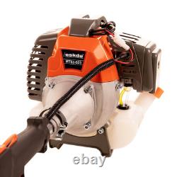 ESkde MT52-S23 Outil de jardin multi-fonction à essence 5 en 1 de 52cc, débroussailleuse, coupe-bordures, taille-haie