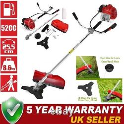 Ensemble d'outils de jardin multifonctions 2-en-1 à essence 52cc, débroussailleuse et coupe-bordures pour jardin