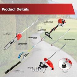 Excel 52cc Essence 5 en 1 Outil Multifonction Perche Scie Brosse Coupeur d'herbe Moteur Huile & Carburant Can