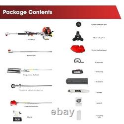 Excel 52cc Essence 5 en 1 Outil Multifonction Perche Scie Brosse Coupeur d'herbe Moteur Huile & Carburant Can