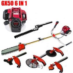 GX50 4 temps 6 en 1 tronçonneuse débroussailleuse coupe-herbe à gaz jardin désherbeur