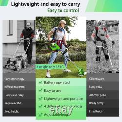 Gompuy Débroussailleuse, Débroussailleuse de Jardin Sans Fil avec Lames, Tête à 90° pour Tonte de Gazon