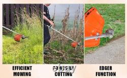Kit de jardin 2 en 1 débroussailleuse avec moteur à essence de 52cc, tronçonneuse, taille-haies.