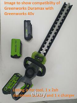 New Greenworks Duramaxx 40v Hedge Trimmer Plus 2ah Batterie Et Chargeur