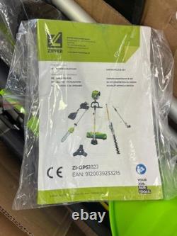 Outil de jardin Zipper 5en1 GPS182J coupe-herbe à moteur de 51 cc, débroussailleuse, tronçonneuse, taille-haie
