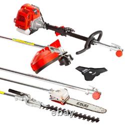 Outil de jardin multi-fonction 5 en 1 à essence 52cc Excel, souffleur de feuilles 3 en 1, brouette