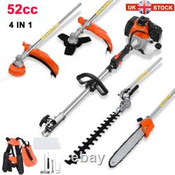 Outil de jardin multi-fonctions 4 en 1 taille-haies à essence 52cc tronçonneuse débroussailleuse coupe-bordures