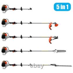 Outil de jardin multifonction 52cc 5en1 : coupe-bordures, débroussailleuse, tronçonneuse Royaume-Uni