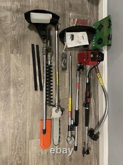 Outil de jardin multifonction 5 en 1 52cc : coupe-bordures, débroussailleuse, tronçonneuse