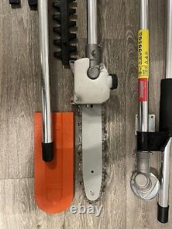 Outil de jardin multifonction 5 en 1 52cc : coupe-bordures, débroussailleuse, tronçonneuse
