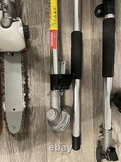 Outil de jardin multifonction 5 en 1 52cc : coupe-bordures, débroussailleuse, tronçonneuse