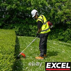 Outil de jardin multifonction Excel 5 en 1 avec coupe-bordures à essence, débroussailleuse, élagueuse et perche de scie.