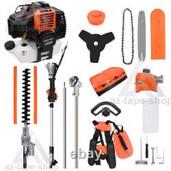 Outil de taille-haie 4-en-1 52cc, débroussailleuse à essence, coupe-brosse, kit de tronçonneuse de jardin