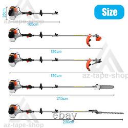 Outil de taille-haie 4-en-1 52cc, débroussailleuse à essence, coupe-brosse, kit de tronçonneuse de jardin