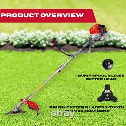 Outil polyvalent 2 en 1 Tronçonneuse à essence 52cc Débroussailleuse de jardin à 2 temps Coupe-brosse