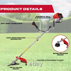 Outil polyvalent 2 en 1 Tronçonneuse à essence 52cc Débroussailleuse de jardin à 2 temps Coupe-brosse