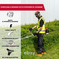 Outil polyvalent 2 en 1 Tronçonneuse à essence 52cc Débroussailleuse de jardin à 2 temps Coupe-brosse