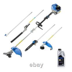 SGS 52cc 5en1 Tronçonneuse, Débroussailleuse, Taille-haie et Coupe-brosse Outil Multi et Ensemble Huile de Jardin