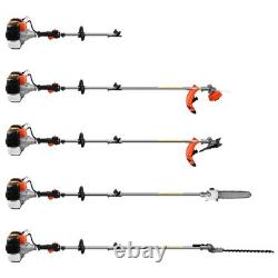 Set d'outils multifonctions de jardin à essence 52cc : débroussailleuse, taille-haie, tronçonneuse, Royaume-Uni