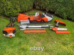 Stihl KM131R Kombi, taille-haie, débroussailleuse, sécateur et extension en carbone de 1m