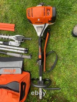 Stihl KM131R Kombi, taille-haie, débroussailleuse, sécateur et extension en carbone de 1m