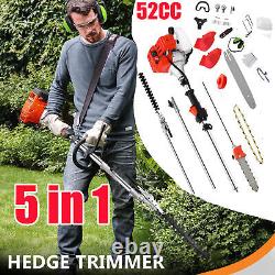 Taille-haie à essence 52 CC Multi 5 en 1 Outil Débroussailleuse Coupe-bordures Tronçonneuse de jardin