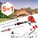 Taille-haie à Essence 52cc 5en1, Tronçonneuse, Coupe-herbe, Perche, Outil Multi-usages