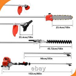 Taille-haie à essence 52cc 5 en 1, tronçonneuse, débroussailleuse, scie sur perche, outils d'extérieur Royaume-Uni