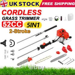Taille-haie multifonction 52CC 5 en 1, débroussailleuse à essence, coupe-bordure, tronçonneuse de jardin